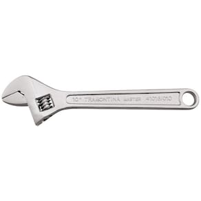 Chave Ajustável para Porcas 8" Tramontina com Corpo Forjado em Aço Carbono Cromado Tramontina