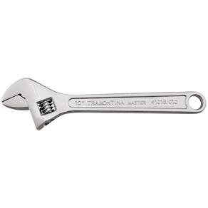 Chave Ajustável para Porcas 12" Tramontina com Corpo Forjado em Aço Carbono Cromado Tramontina