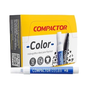 Marcador Color Avulso Azul Compactor - Embalagem com 12 Unidades