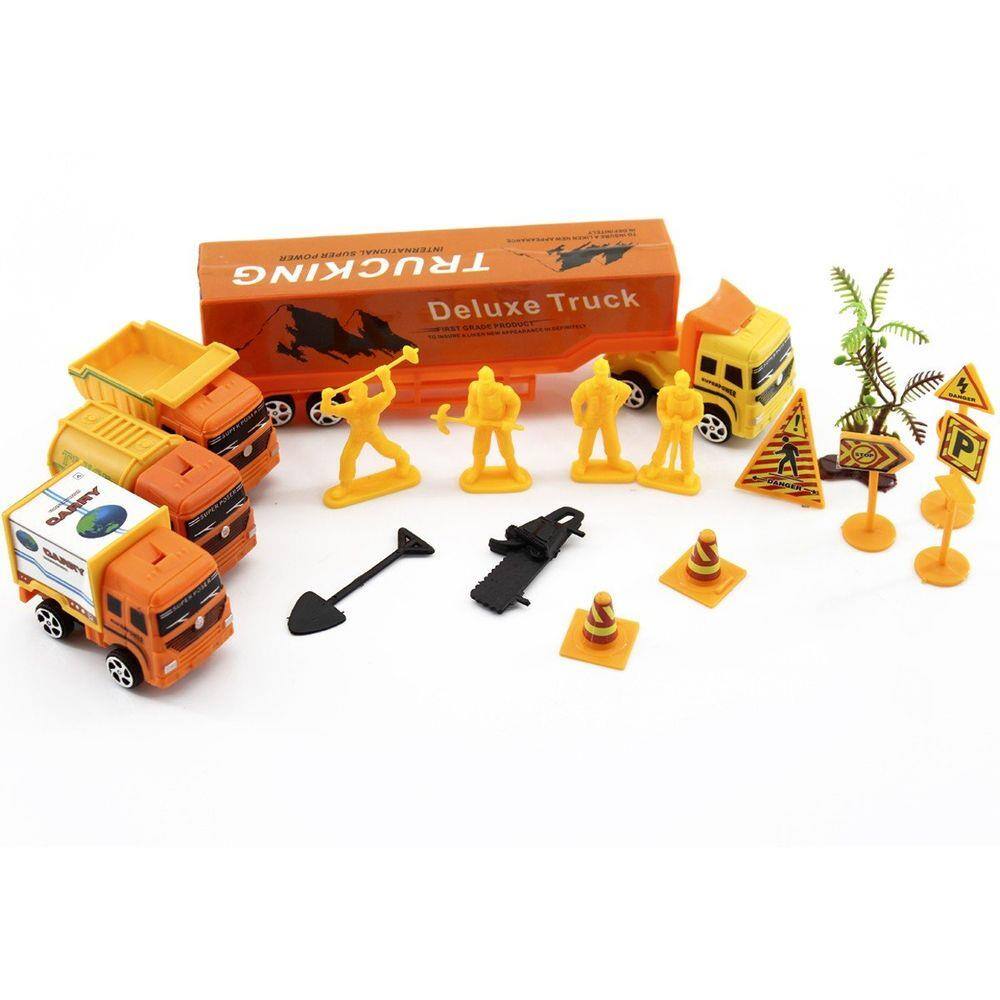 Kit Carrinhos Caminhão Brinquedo Construção Trator Truck Box