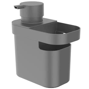 Dispenser De Detergente 650ml Organizador De Pia Porta Detergente E Esponja Chumbo OU
