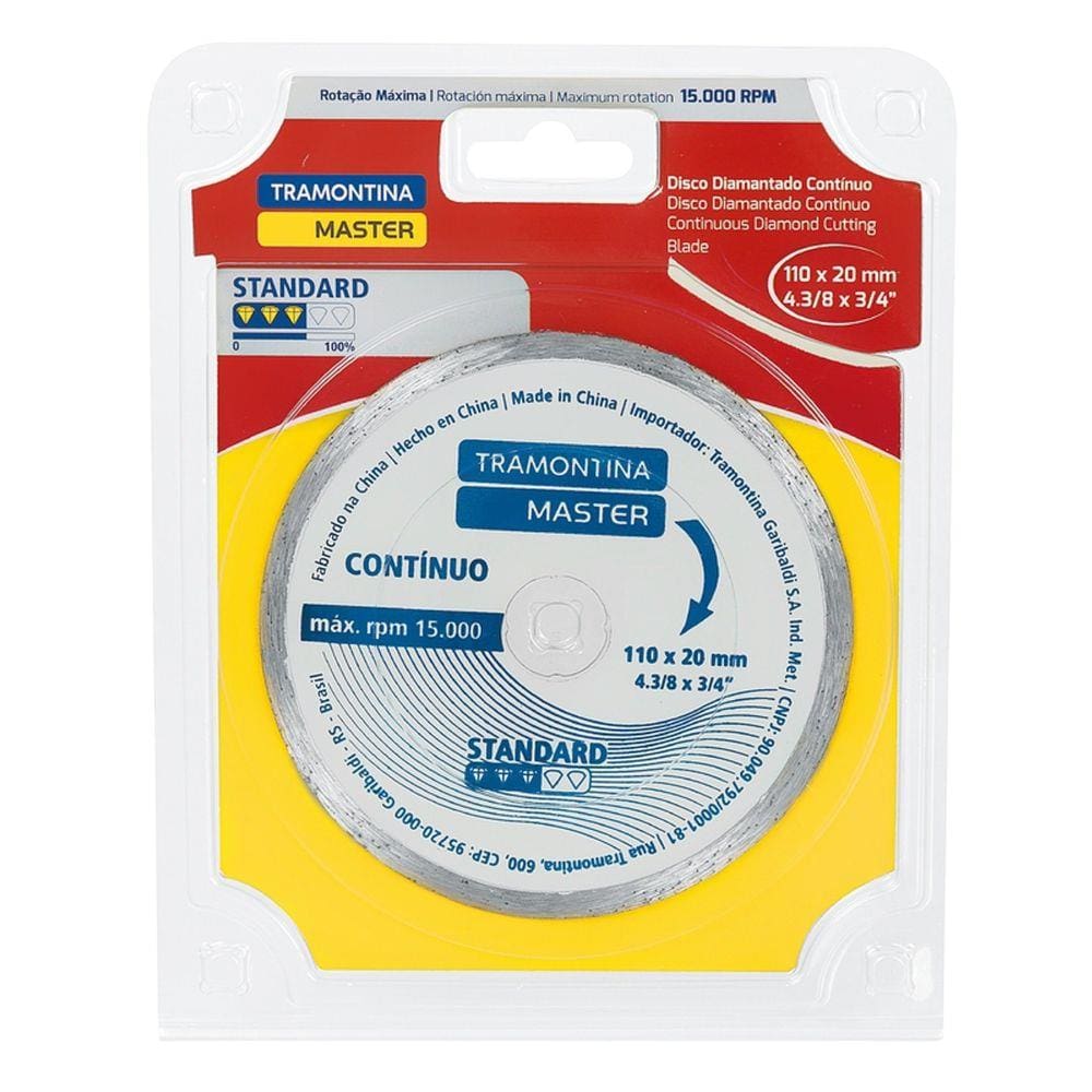 Disco de Corte Diamantado Contínuo 4.3/8" Tramontina Standard Tramontina