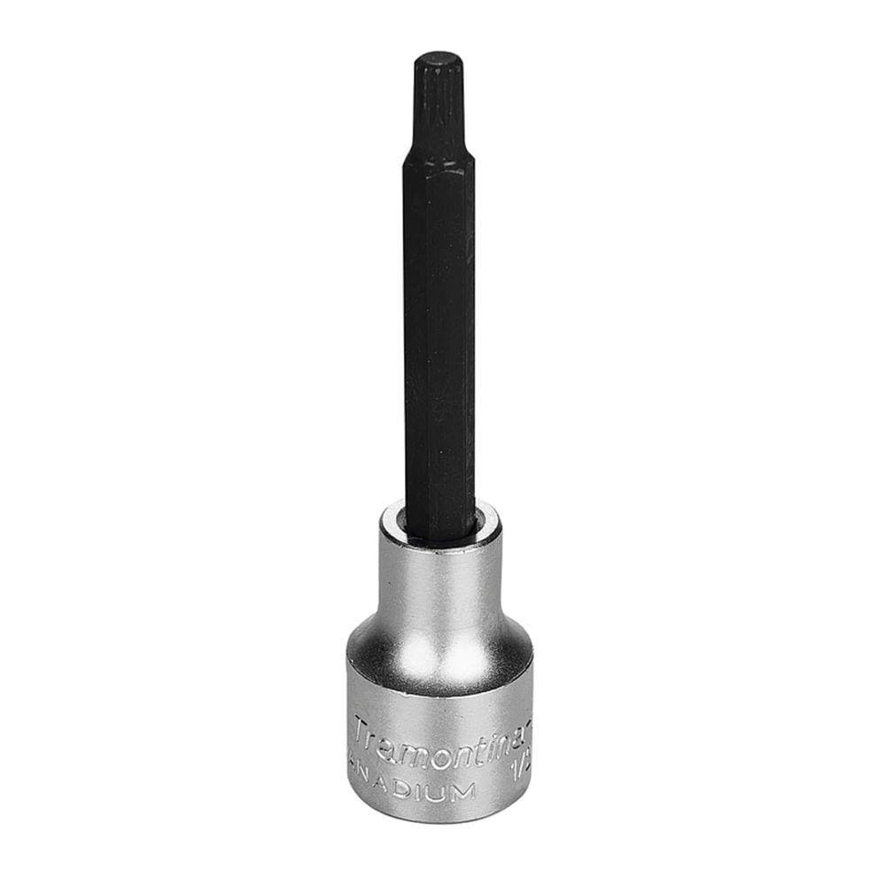 Soquete Longo em Aço Cromo Vanádio Ponta Multidentada 6 mm - Encaixe 1/2" Tramontina