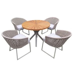 Conjunto de Mesa em Corda Náutica Jasmin - 4 Cadeiras + 1 Mesa