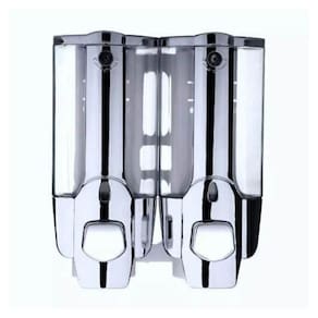 Dispenser Duplo Sabone Liquido Shampoo Alcool Gel Parede