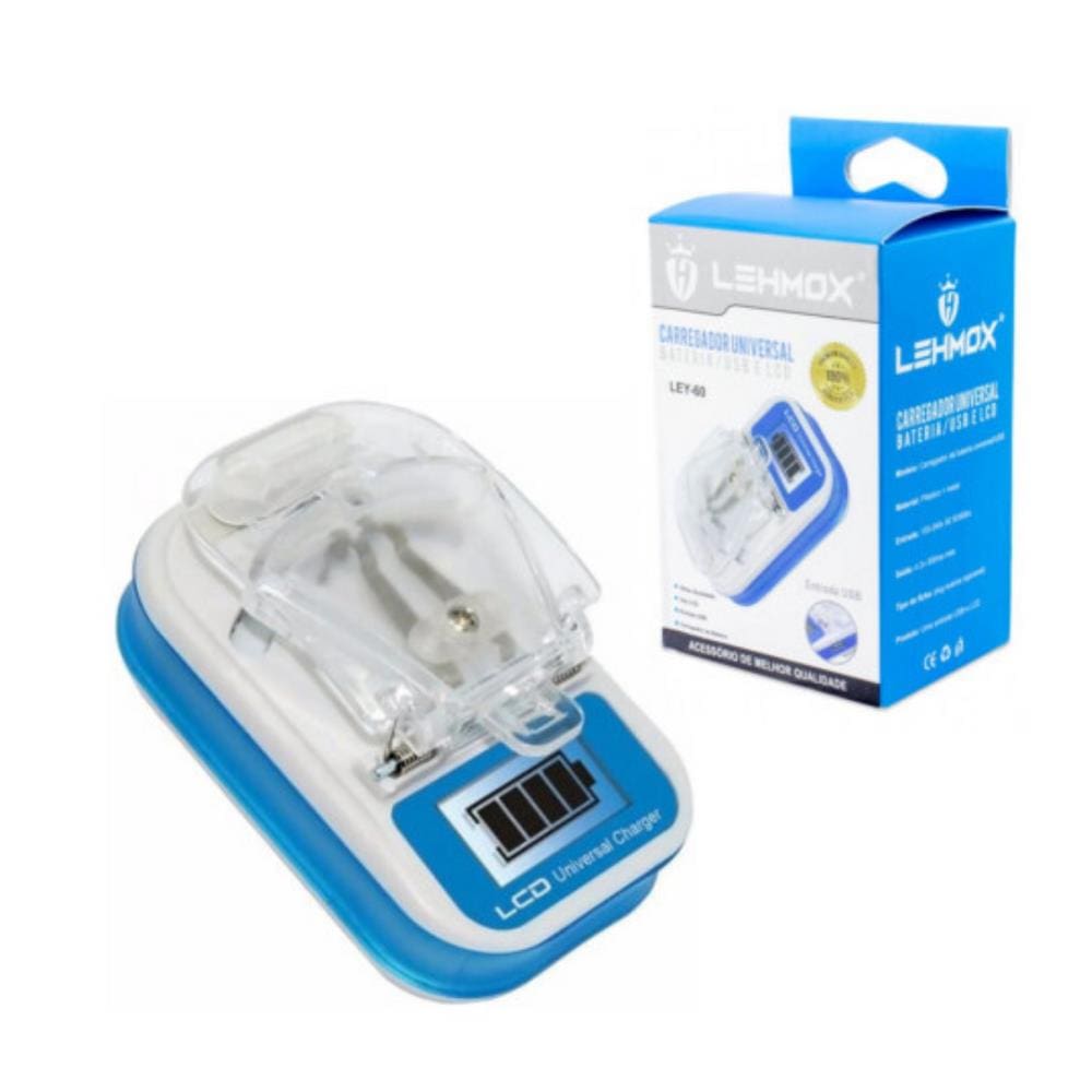 Carregador Universal Bateria Usb E Lcd Lehmox Ley-60