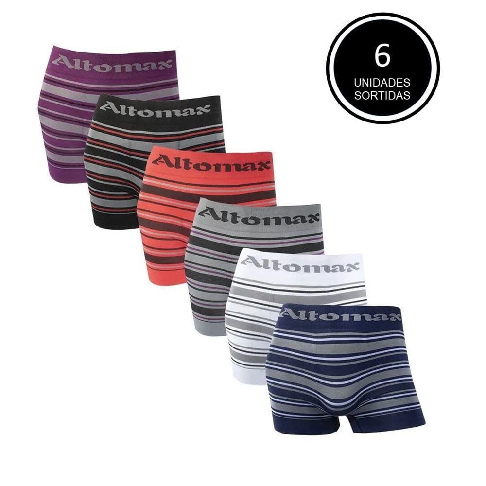 Kit Com 6 Cuecas Boxer Box Masculina Microfibra Sortida
