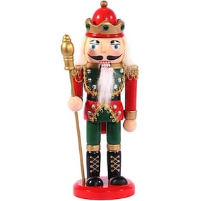 Boneco Decorativo Madeira Quebra Nozes Natalino Cajado 20cm