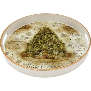 Bandeja De Natal Natalina Plástico Polipropileno 33cm