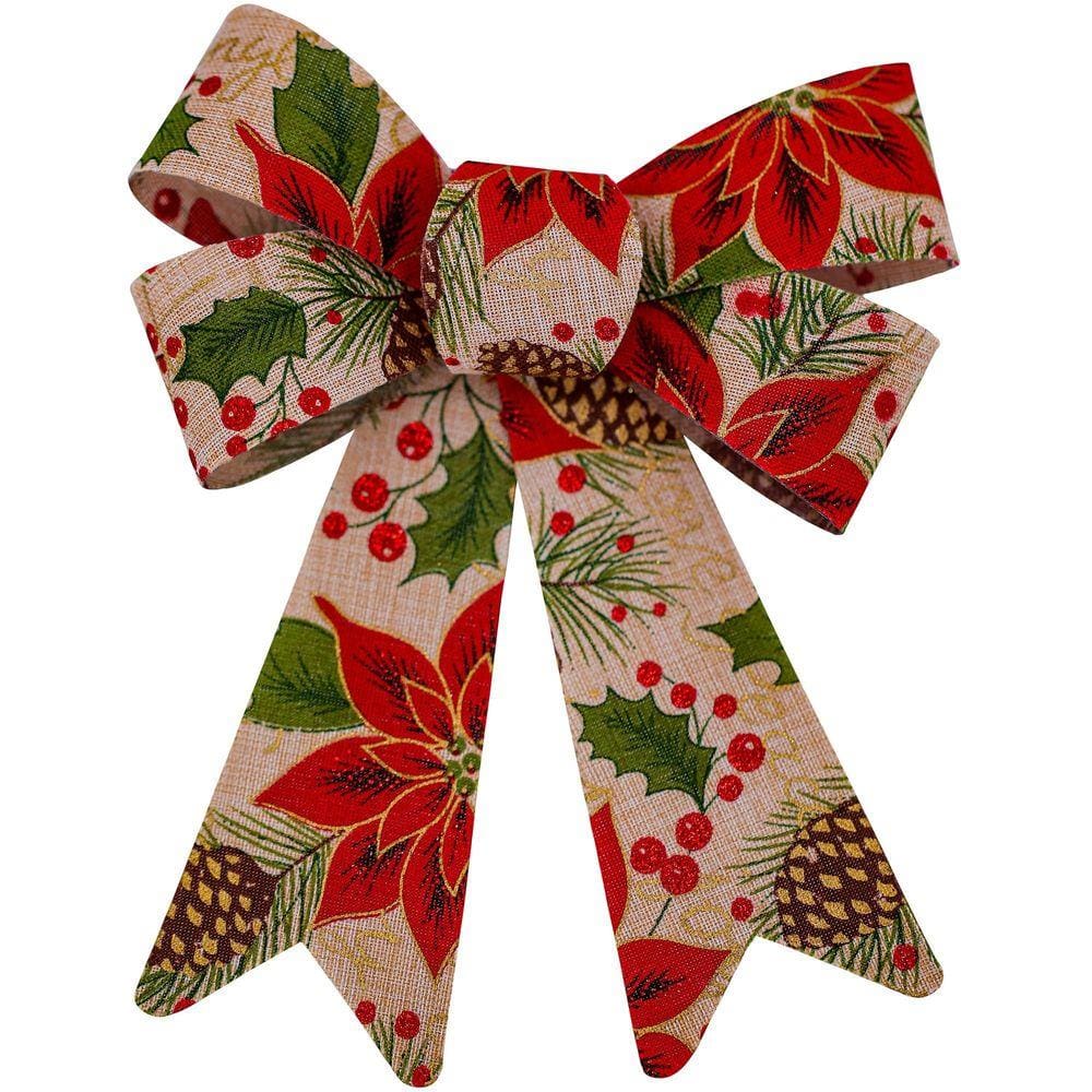 Enfeite Árvore Natal Laço Lacinho Decorado 2 Peças 18cm