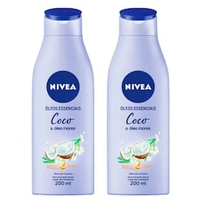 Kit Creme Hidratante Corporal Nívea Coco e Óleo Monoi 200ml - 2 Unidades