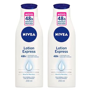 Kit Creme Hidratante Corporal Nívea Lotion Express 48h 200ml - 2 Unidades