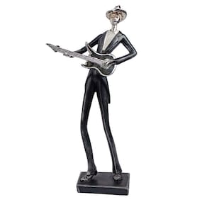 Escultura De Musico Em Resina Guitarra