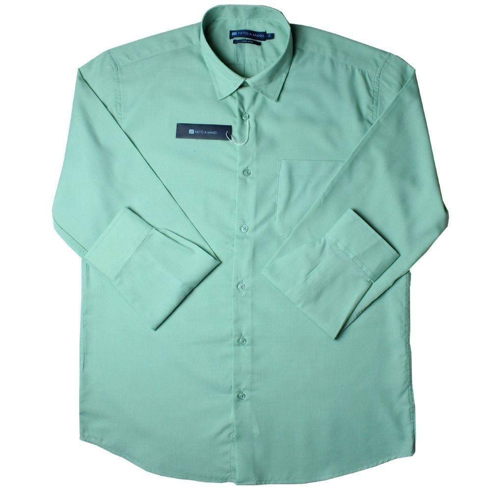 camisa social verde menta