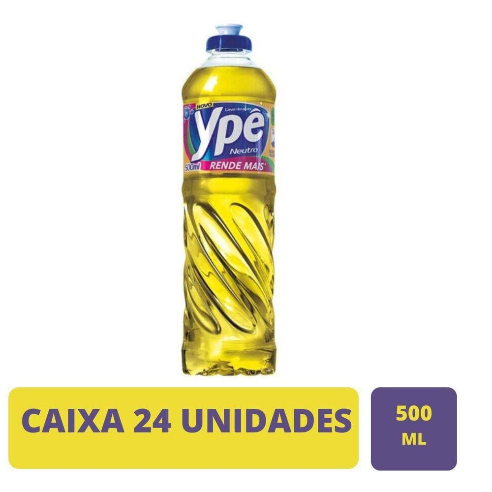 Kit 24 Unidades Detergente Ype Líquido Neutro 500Ml