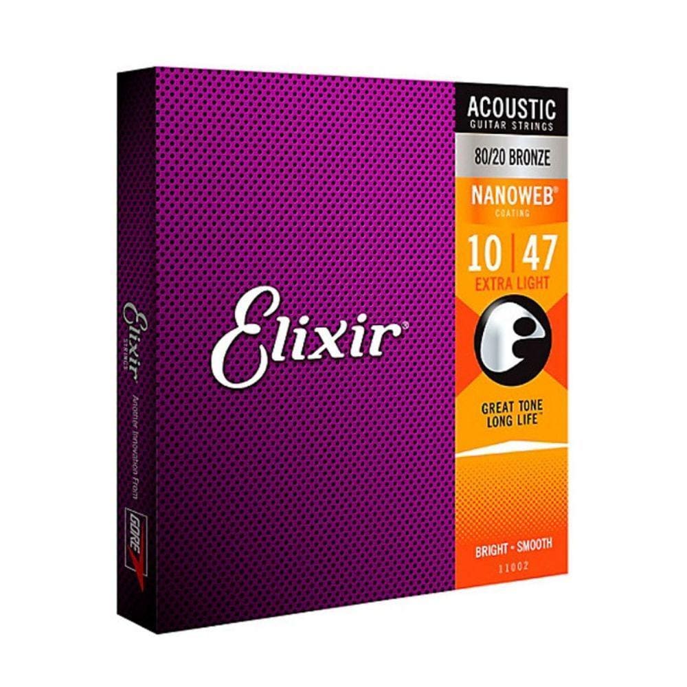 Encordoamento Para Violão Elixir 010 Extra Light Bronze