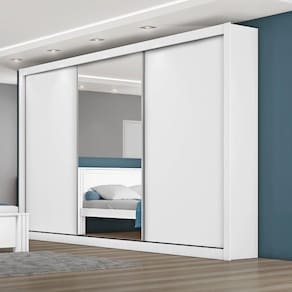 Guarda Roupa Casal com Espelho 3 Portas 6 Gavetas Toronto Móveis Europa