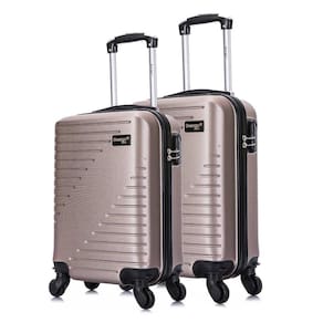 Conjunto Mala de Viagem PP e P Chicago Swiss Move Champagne