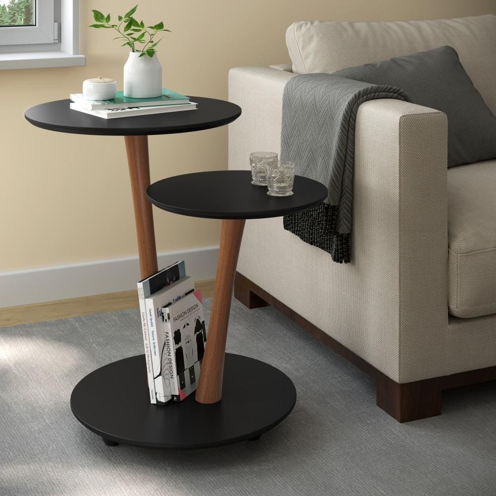 Conjunto Mesa Apoio e Lateral Vitória - Preto - RPM Móveis