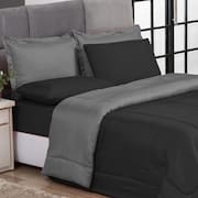 Kit 6 PÇS Cobre Leito/Edredom Aconchego Dupla Face Casal Queen