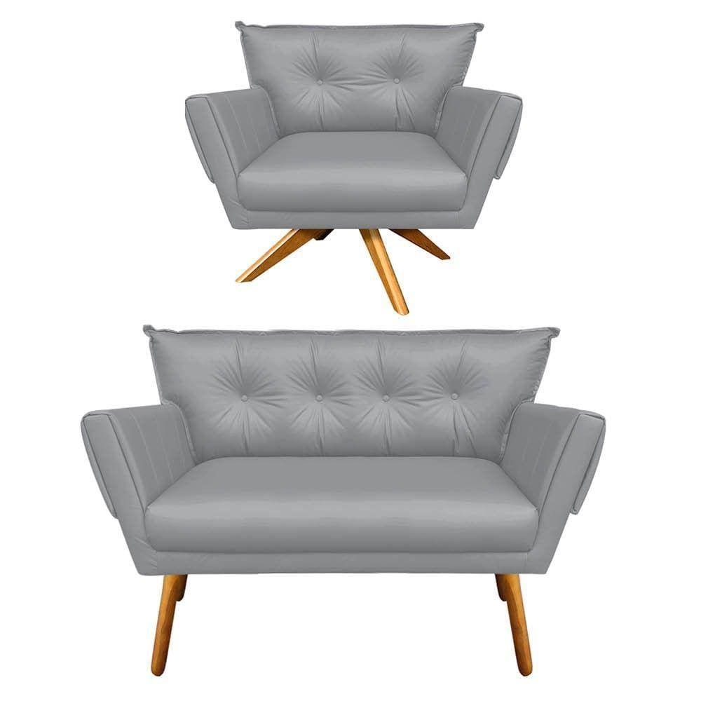 Kit 01 Namoradeira e 01 Poltrona Giratória Anitta Corino