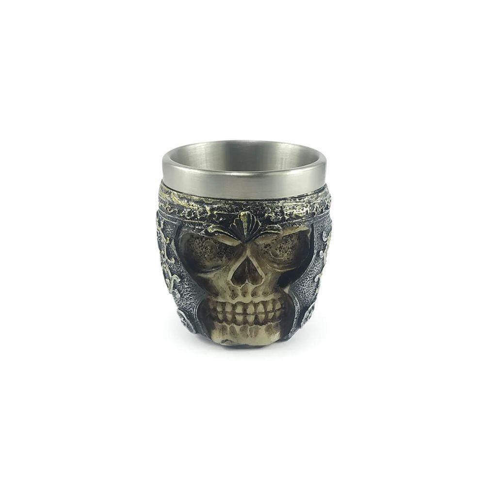 Copo Shot Decorativo Colecionável Medieval Caveira Guerreiro Viking Para Tequila Vodka Whisky
