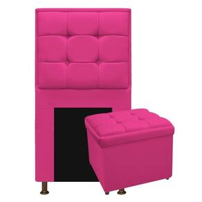 Kit Cabeceira Calçadeira Copenhague 90cm Solteiro Pink