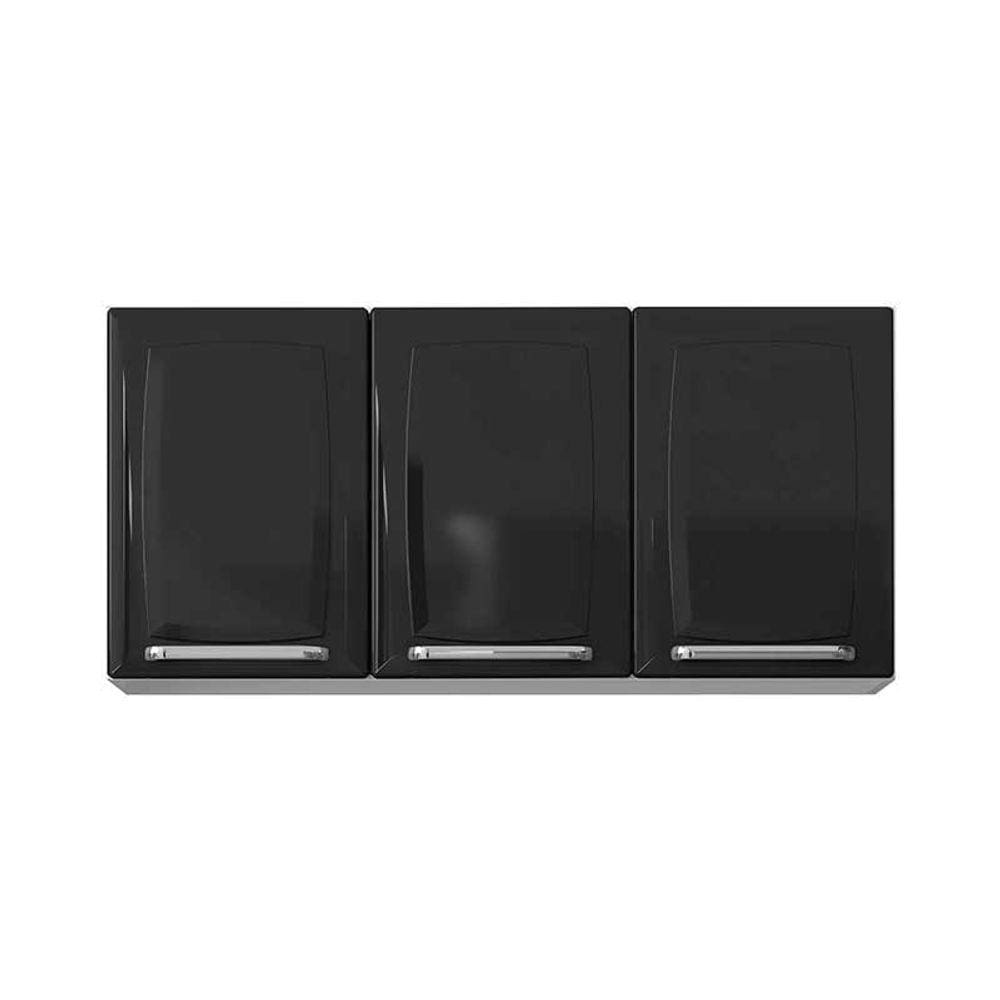 Armário Aéreo de Cozinha 3 Portas IP3-105 Luce Itatiaia Preto