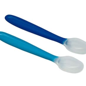Kit Com 2 Colheres De Silicone Flexíveis Azul - Kababy