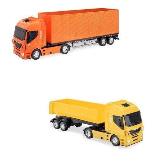 Kit Caminhão Iveco Baú + Ônibus de Brinquedo Iveco Menino