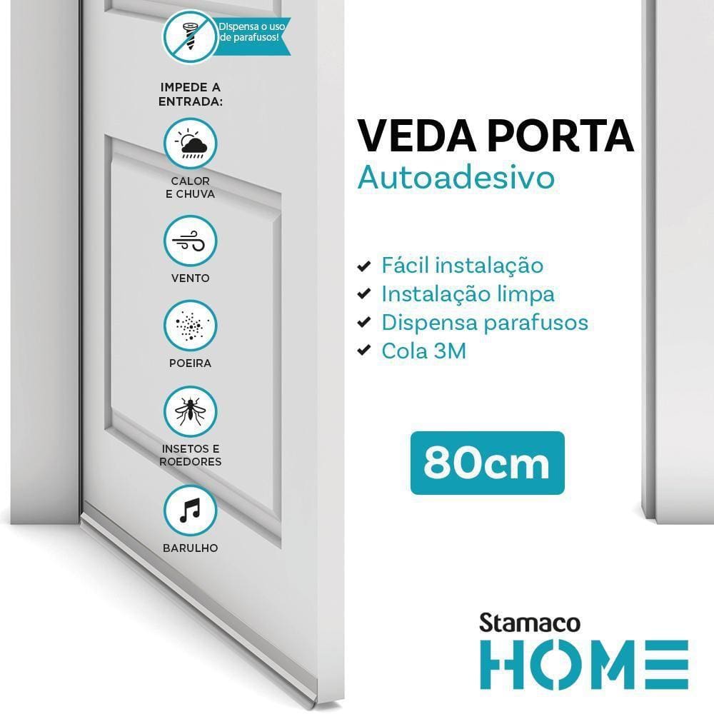 Veda Porta Rodo 80Cm Branco - Stamaco Home