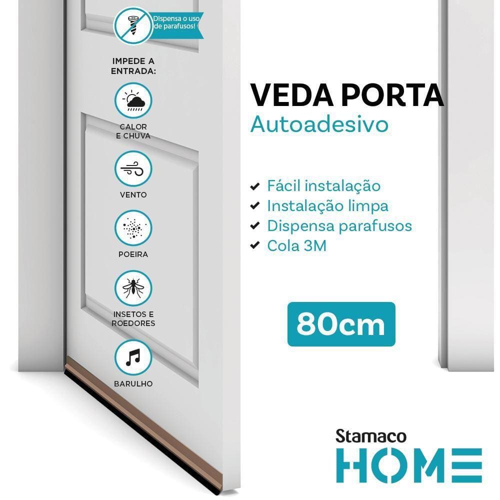 Veda Porta Rodo 80Cm Marrom - Stamaco Home