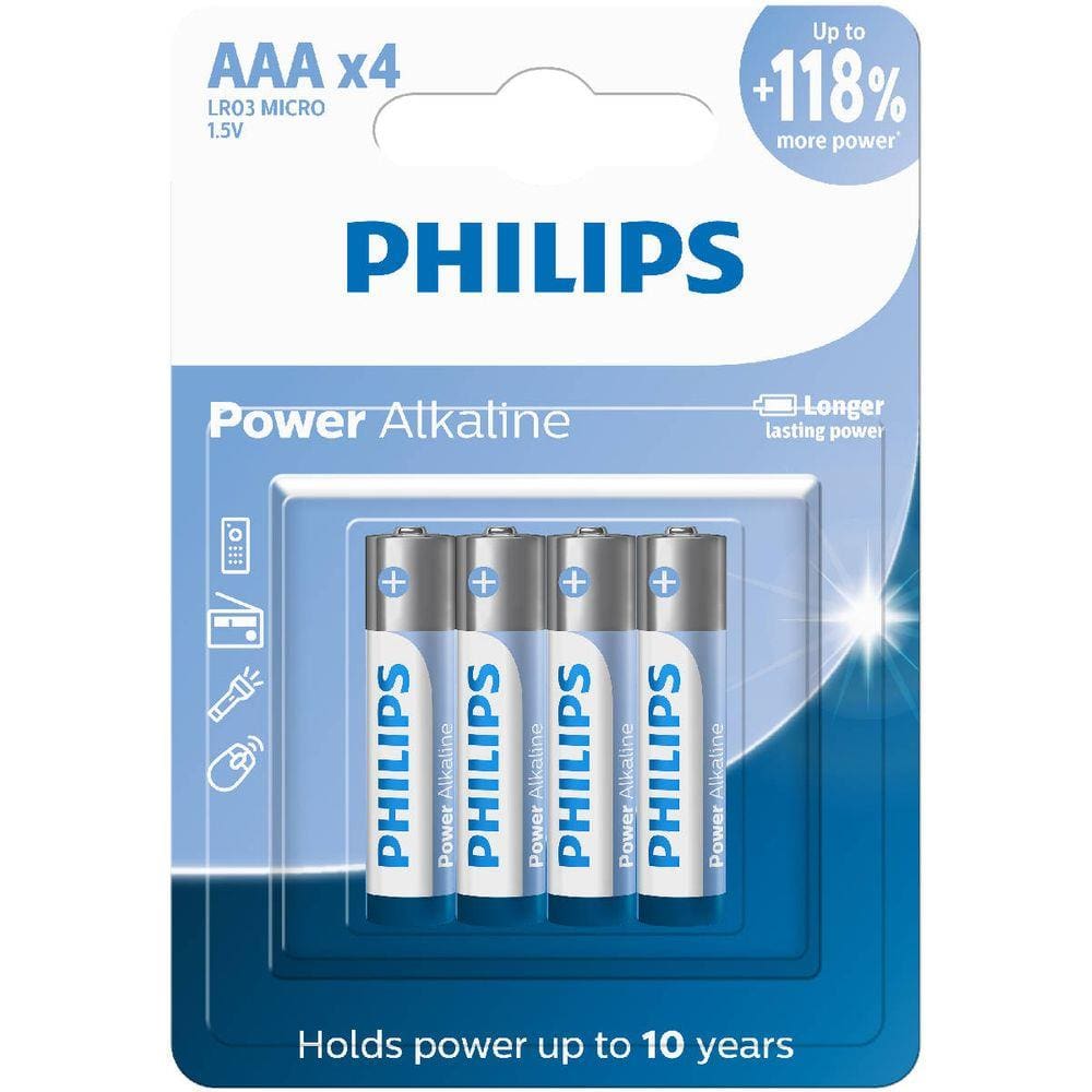 Pilhas Alcalinas Aaa Blister Com 4 Unidades Lr03p4b/59