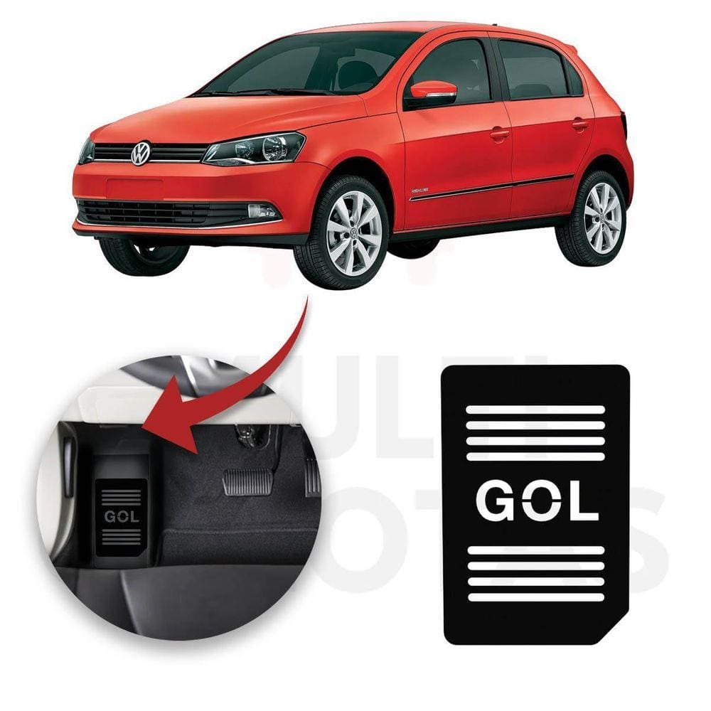 Descanso De Pé Volkswagen Gol 08 A 22 Aço Escovado Preto