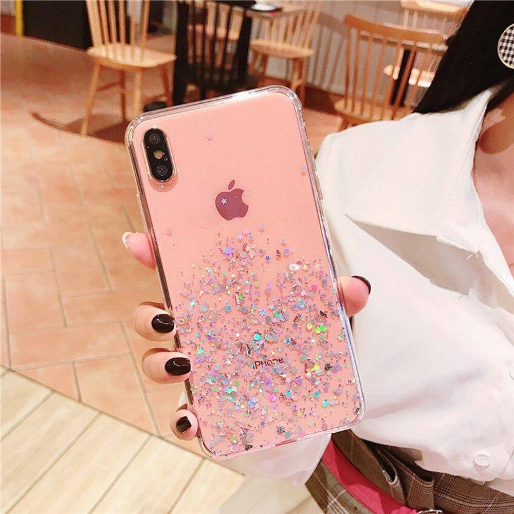 Capa Capinha iPhone11 Pro / Silicone Premium Glitter Estrelas Luxo -  Transparente / Rosa | Casas Bahia