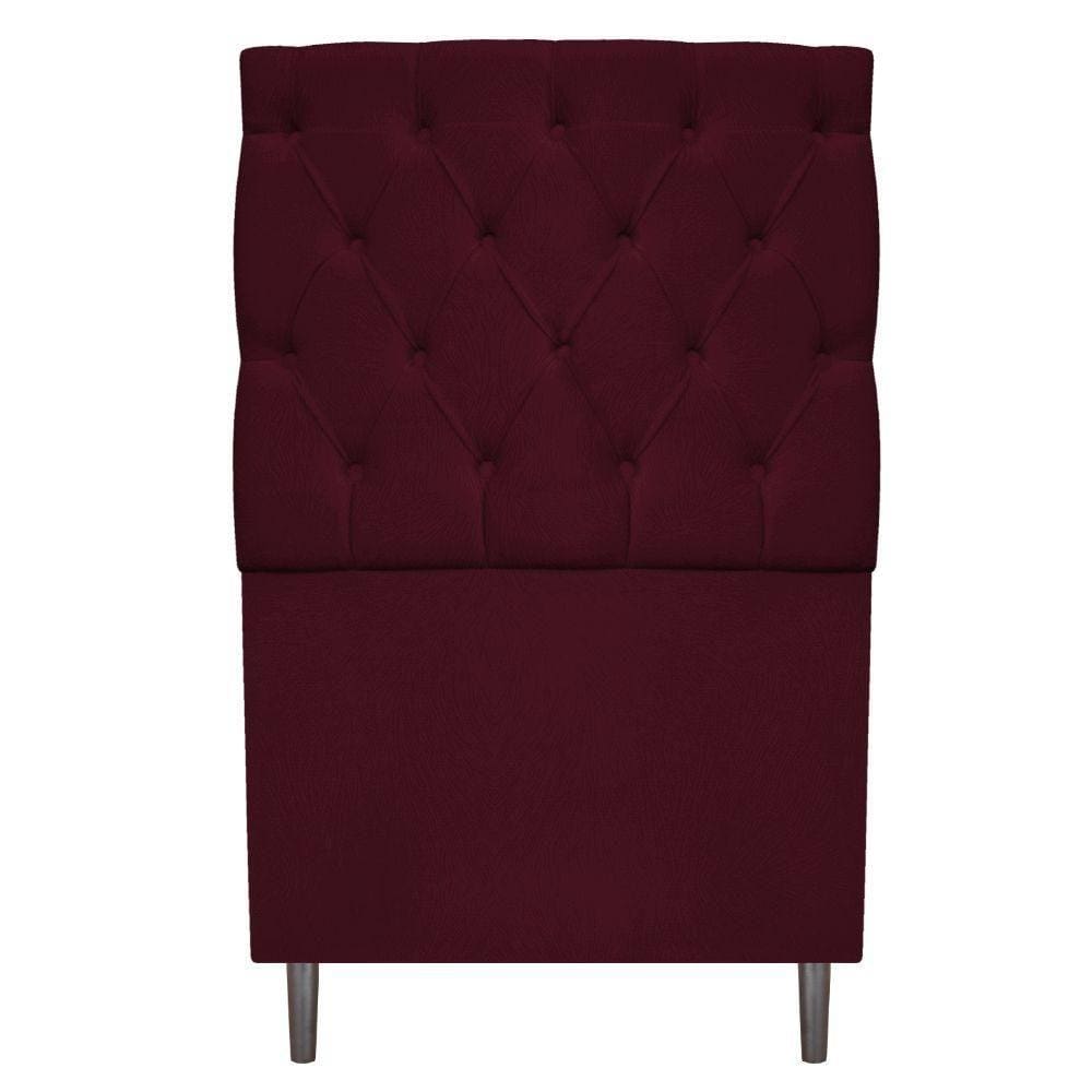 Cabeceira Estofada Liverpool 90 Cm Suede Bordô Adj Decor