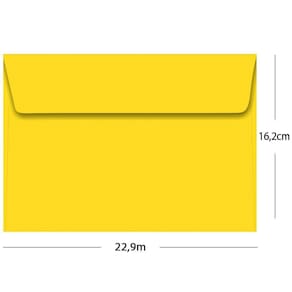 Envelope Convite 16,2Cmx22,9Cm 80G Color Plus Amarelo