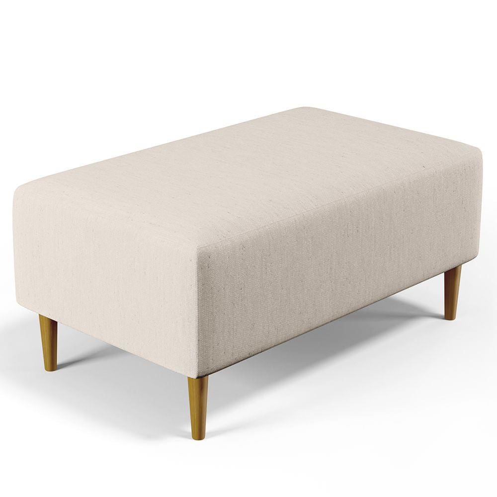 Puff Decorativo Sala de Estar Cléo W01 Pés Palito 90 cm Linho Cru - Lyam Decor
