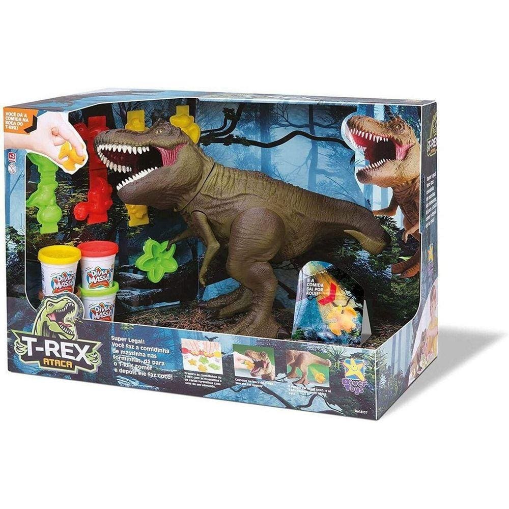 T- Rex Ataca e Come Massinha - Diver Toys