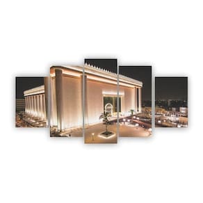 Quadro Decorativo Mosaico 5 Peças Templo Salomão Universal