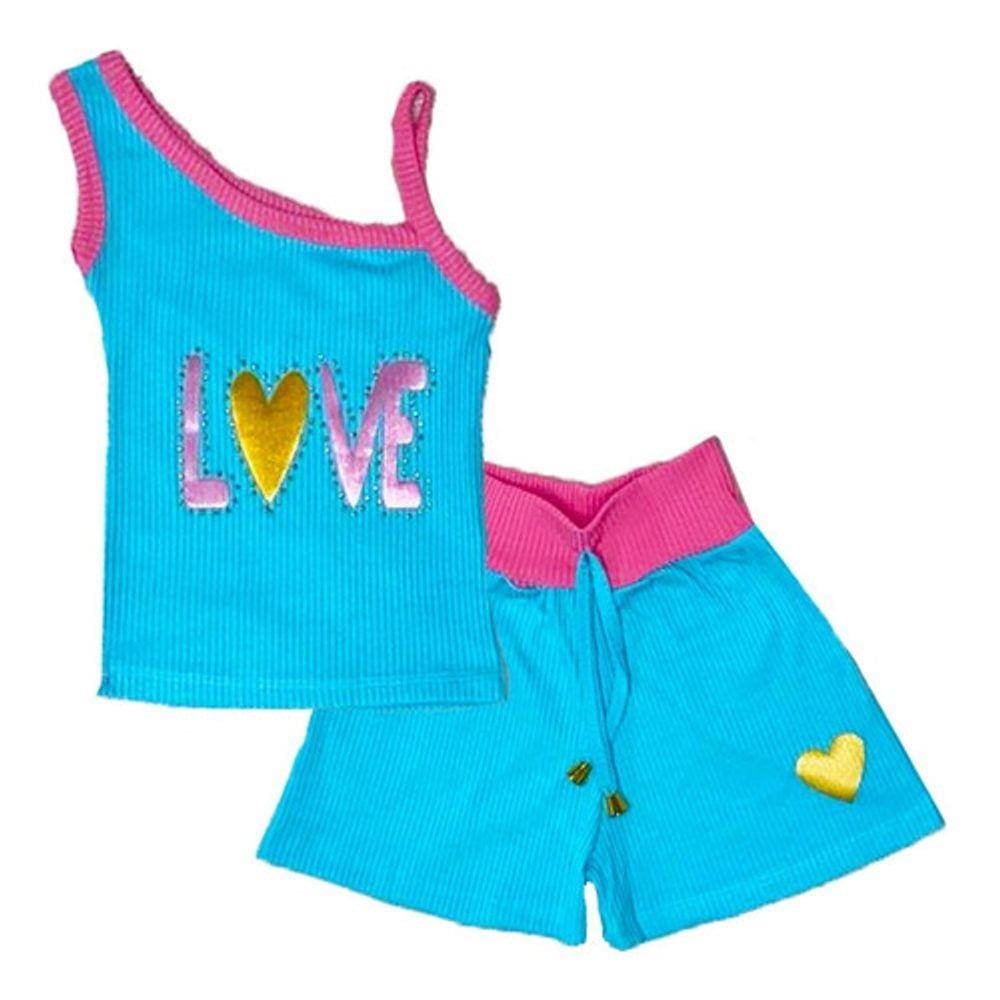 conjunto ribana short e blusa