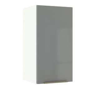 Armário Aéreo Madesa Lux 35cm 1 Porta Branco Cinza