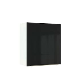 Armário Aéreo Madesa Lux 60cm 1 Porta Branco Preto