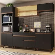 Armário de Cozinha Reims 260002 com Balcão Preto Rustic