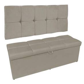 Kit Calçadeira Painel Nina 0,90cm Suede Marrom Rato