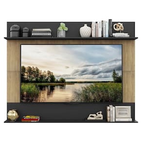 Painel Tv 65´´ Com Prateleiras Amsterdã Classic Rustic/preto
