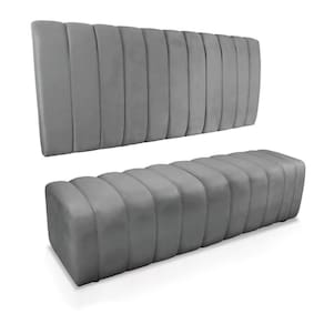 Kit Calçadeira Painel Olivia King 195cm Cinza
