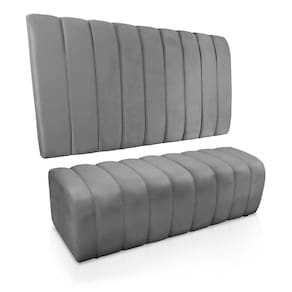 Kit Calçadeira Painel Olivia Casal 140cm Cinza