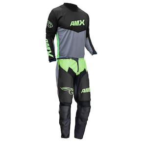 Conjunto Roupa Amx Cross Preto Neon Calça Camisa Trilha Motocross