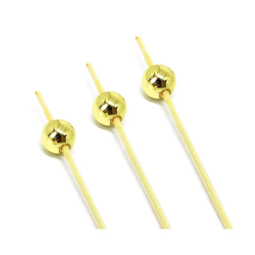 Palito Para Petisco Silver Bambu Dourado 12 Cm com 20 Unidades